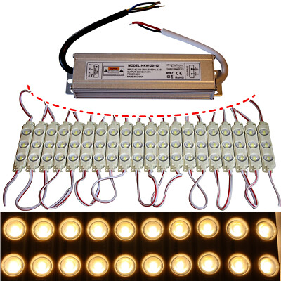 LED Module + Netzteil - warmweiß 3000K -werbung 12V - 3x 5730 SMD Chip Injektion