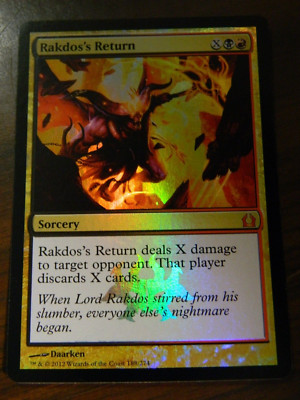 MTG Return To Ravnica Foil Mythic Rare Rakdos's Return Excellent - NM