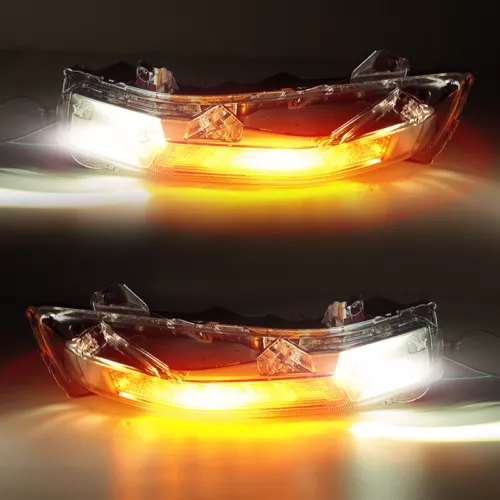 Pair Front Fog Light For Ford Mustang 2018-2023 LED DRL Turn Signal Lamp Set - Picture 3 of 10