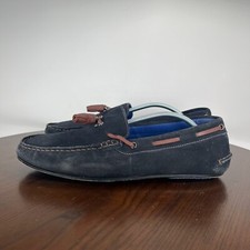 Zapatos Mocasines Ted Baker Muddi Para Hombre 9 Negros Gamuza Sin usar, en Caja, Punta Barco Sin Cordones FD05718