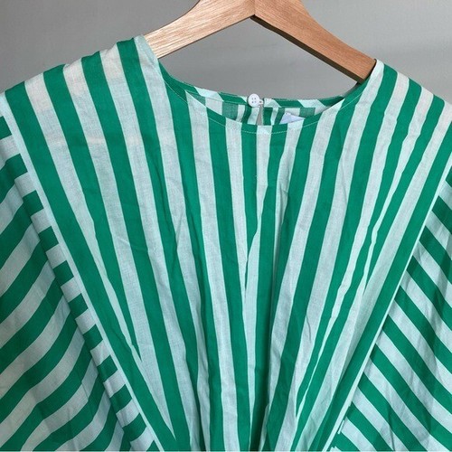 $495 NWT Rhode Green and White Ella Curacao Striped Dress Sz S - Picture 12 of 13
