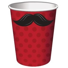 Moustache Party Cups Pack of 8