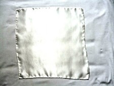 Seidensatin Herren Seidentop Tasche Einstecktuch Cremewei&szlig; Kleine Gr. NEU