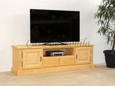 Echtholz TV-Lowboard PINEA 190x57x45cm Pinie massiv mediterraneo honig gebürstet