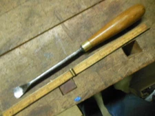 vintage Buck Brothers #26  9/16" shallow bent gouge old wood carving chisel tool