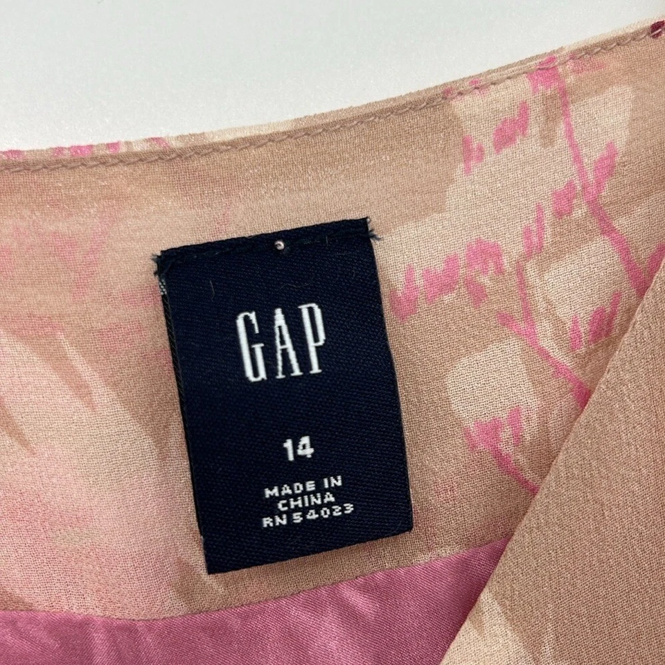 Винтажная женская шелковая кукла Y2K Gap с цветочным узором размер 14 носовой платок подол фея - Изображение 4 из 4