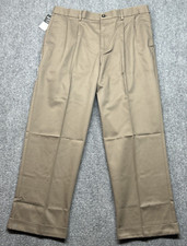 Dockers Pants Mens 36X29 Brown D3 Comfort Khaki Pleated Classic Fit Cotton