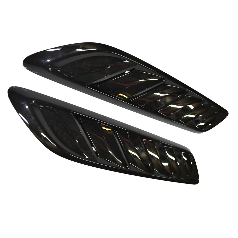 For Chevy Camaro Malibu Glossy Black Car Front Hood Side Vent Covers Trim 2Pcs - Image 4 of 4