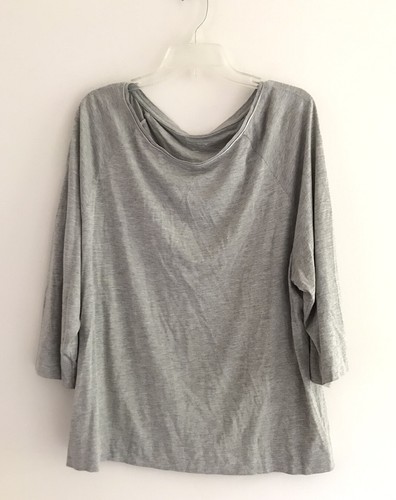 Soft Surroundings Scoop Neck Top Womens Size 3X XXXL Gray Pullover 3/4 Sleeve