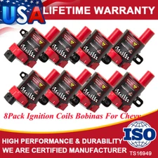 8Pcs High Performance Ignition Coils For GMC Chevy Silverado 4.8/5.3/6.0L UF262