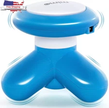 Mini Handheld Massager (Blue), Powerful Massage Vibrations for Muscle Relief & R