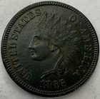 1866 Indian Head Cent AU Details Green Exact Coin Imaged #IND1692