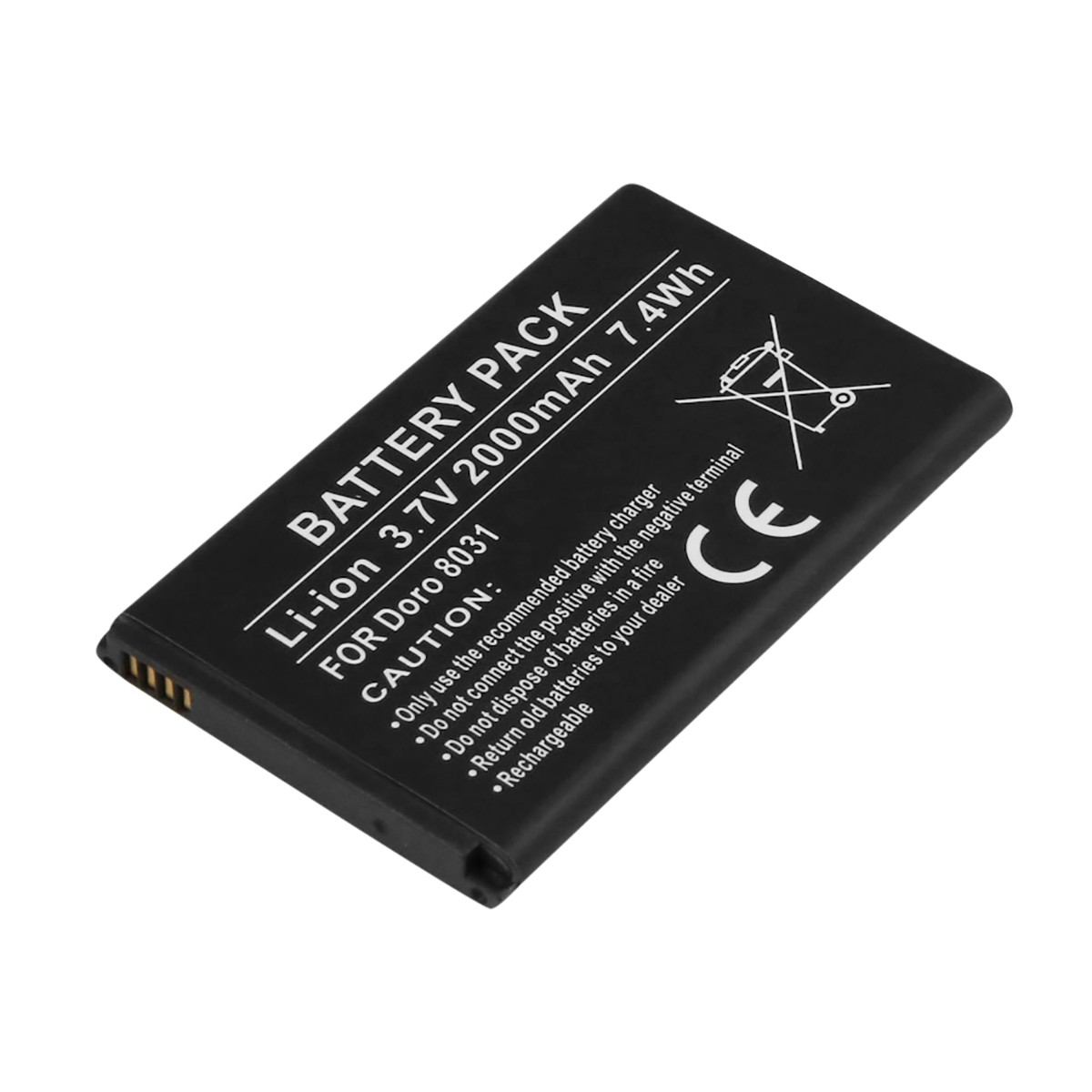 Batterie Doro 8031 rechange accu 3.7V 2000mAh 7.4Wh