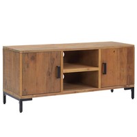 Tv-Schrank Braun 110X35X48 Cm Massivholz Kiefer