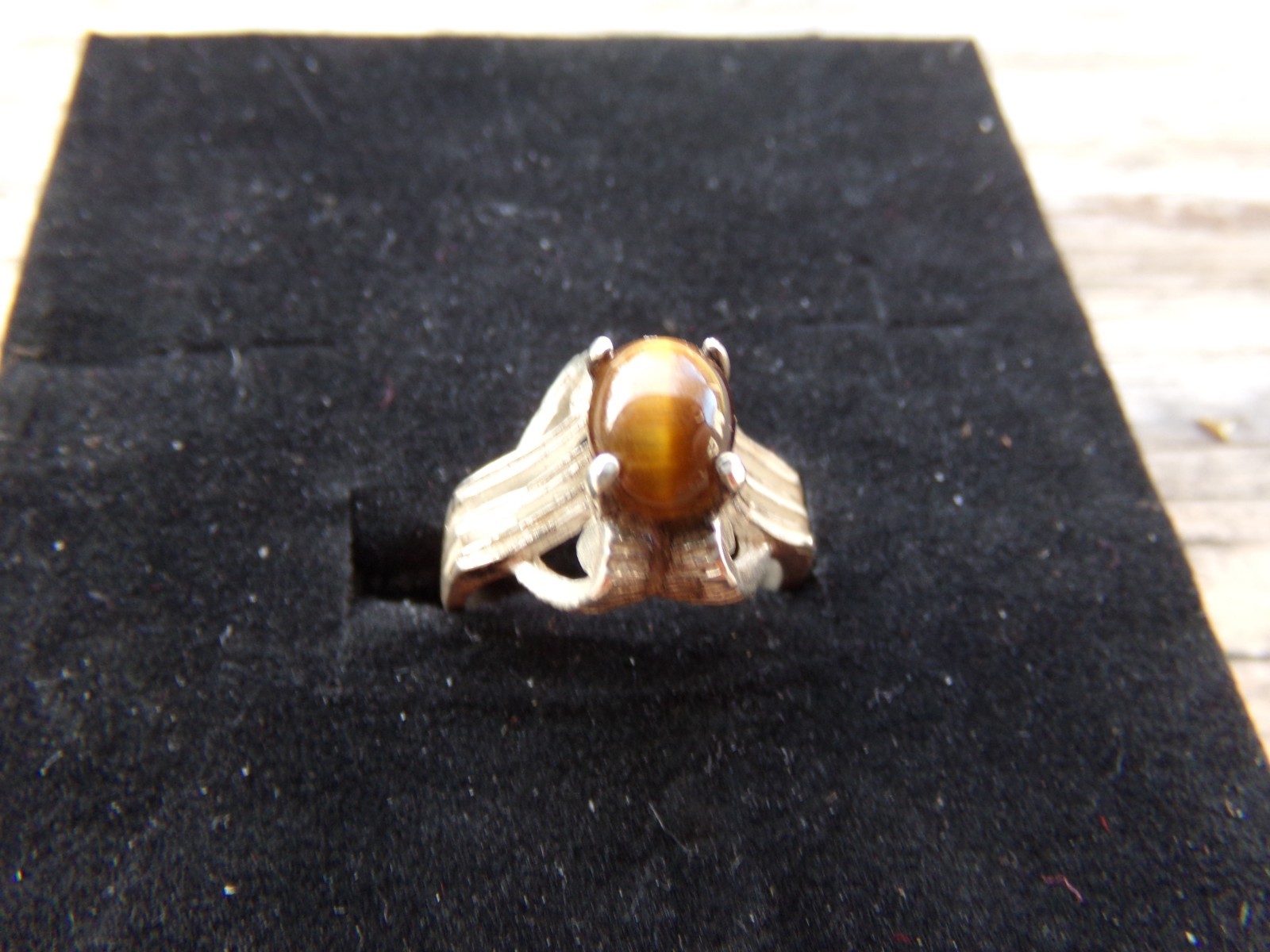 Solid Sterling 925 Silver  Ring Size 7 Tigers Eye - image 8