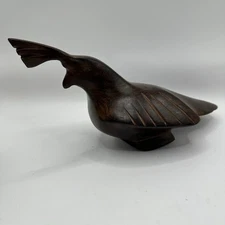Hand Carved Wood Quail Bird Figurine Sculpture Ironwood Decor 11"x5"