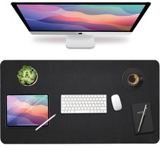 Leather Desk Mat Large 36" x 20" Desk Protector Mat PU Leather Desk Pad Large
