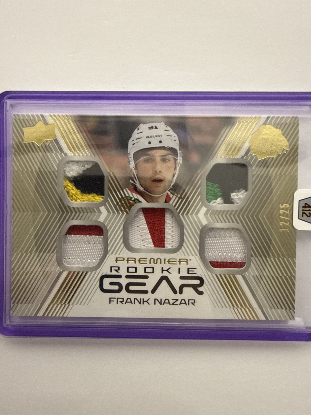 2024-25 upper deck premier - premier gear rookies jersey frank nazar #12/25