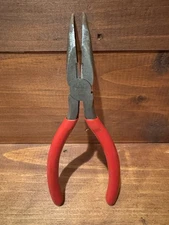 Mac Tools P301956 Bent Long Nose Pliers Cutters 6” Red Handles