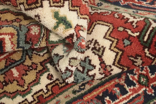 Hand-Knotted Medallion Wool Carpet Geometric Beige Indian Rug 3x5 Ft Foyer Rug - Picture 11 of 12