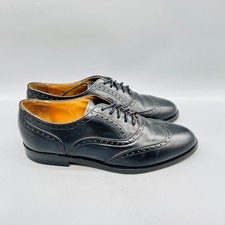 Cole Haan Wingtip Oxfords Mens 7.5 Black Leather Brogue Dress Shoes USA Made