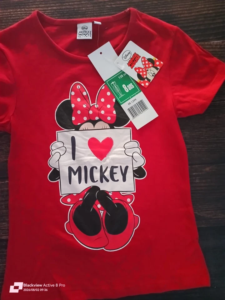 Disney T-shirt fille rouge. Manches Courtes 8 ans.  - Photo 1/3
