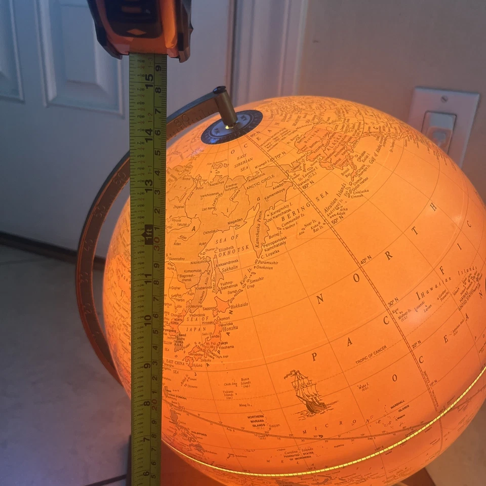 RARO SOPORTE ATLAS GLOBO ILUMINADO VINTAGE CRAM'S PLASTI-LITE 12" Foto 3 de 4