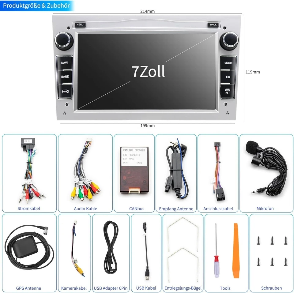 Autoradio per Opel Astra Corsa Zafira sistema Android 13 2G+32GB con navigazione - Immagine 3 di 4