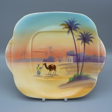 MEITO JAPAN WÜSTENSZENE OHREN KUCHENTELLER KAMEL PALMEN OASE RETRO KITSCH SEHR GUTER ZUSTAND