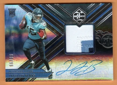 2022 Panaini Limited Treylon Burks Autograph - Jersey Combo 98/99, Near Mint - Image 1 of 2
