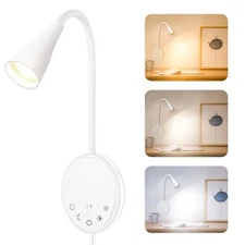 LED Wall Mounted Reading Light, Book Light for Reading in Bed, 5 Dimming & Co...