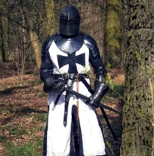 Medieval Black Templar Knight Full Body Armor Cosplay, LARP & Costume X-mass Gif