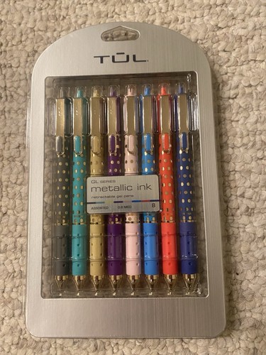 New TUL GL Series Retractable Gel Pens 0.8mm Assorted Dots Barrels Metallic Inks