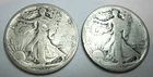 1917 S Obv & 1917 S Rev * 2 SILVER WALKING LIBERTY HALF DOLLARS *Seen FREE SHIP