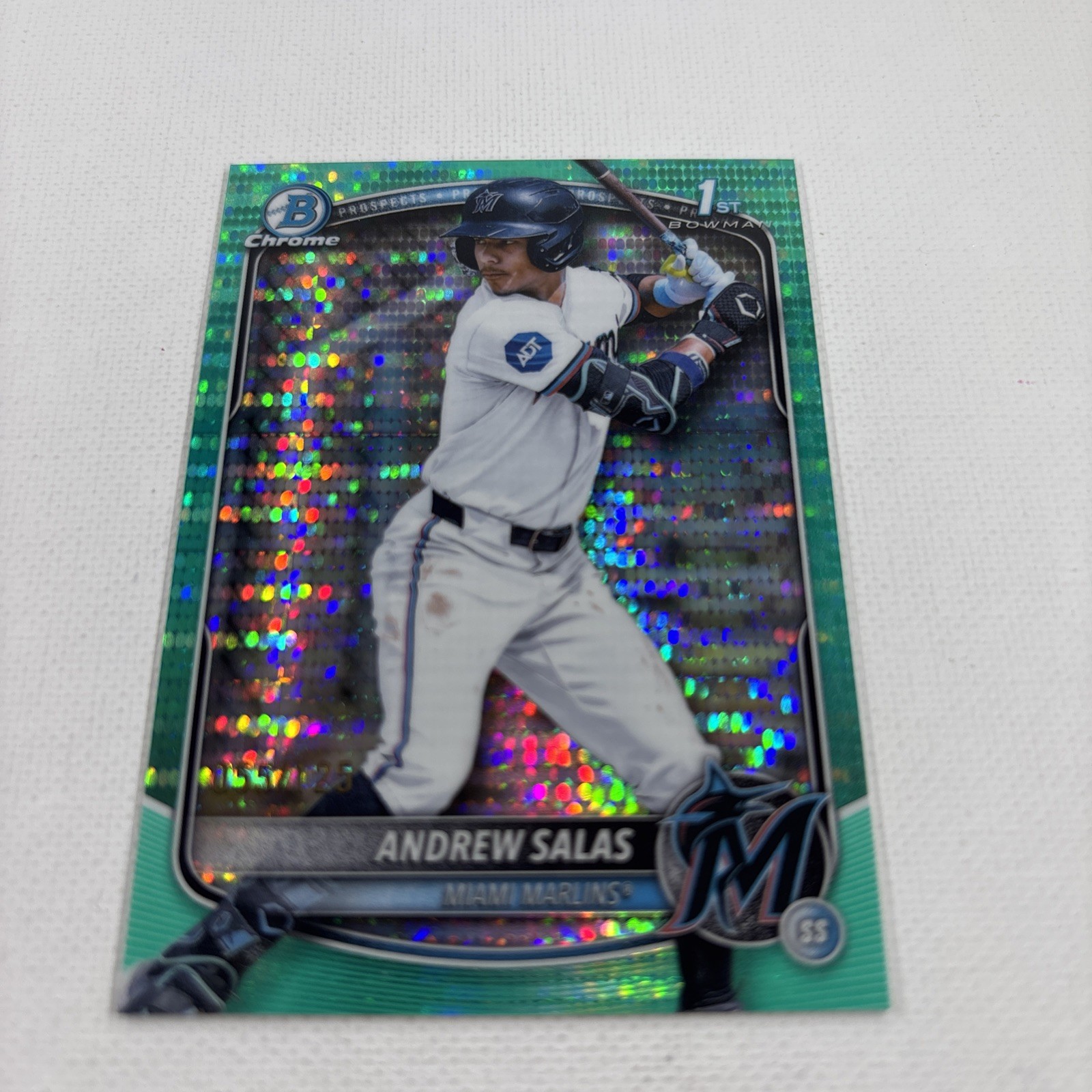 Andrew Salas 2025 Bowman 1st Chrome #BCP-156 Aqua Pulsar Refractor 55/125