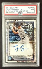 George Lombard Jr 2024 Bowman Chrome Mini Diamond Refractor Autograph PSA 9