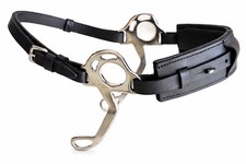 Horse Leather Short Shank Padded Noseband Training Hackamore Curb Strap 35H65