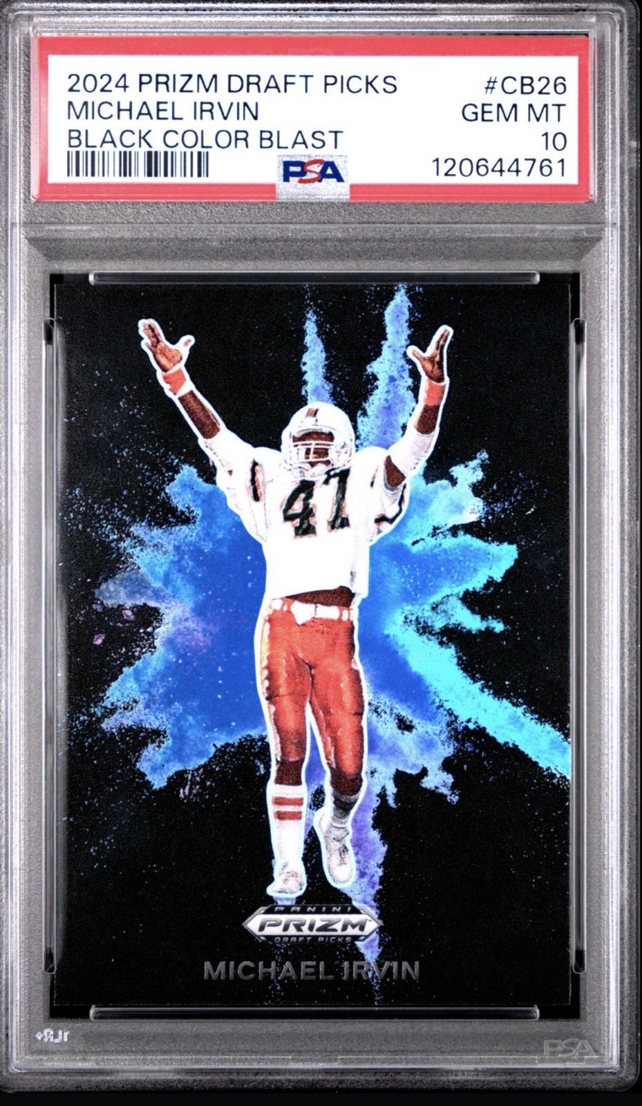 2024 Panini Prizm Draft Picks - Black Color Blast Michael Irvin #CB-26 PSA 10