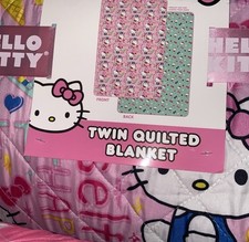 Hello Kitty  FRIENDS Quilt Reversible Blanket Twin bed 60x90" LOT 2 blankets