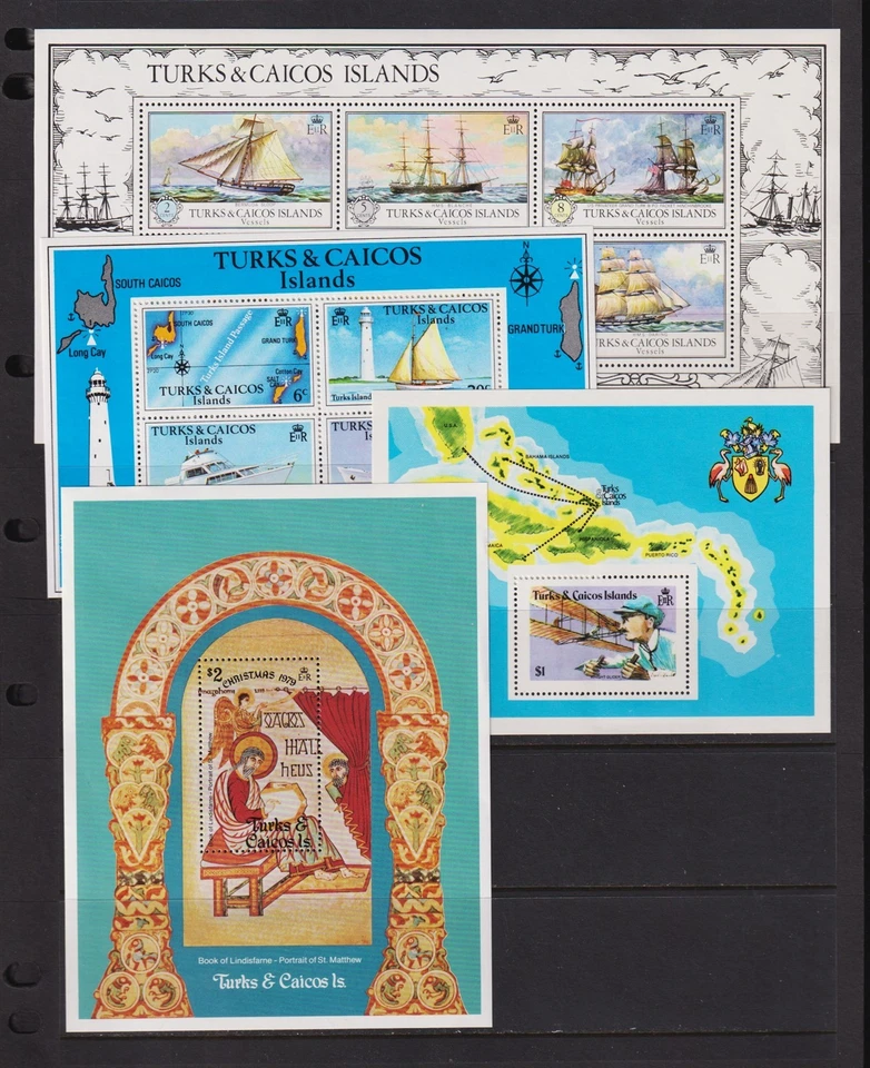 Islas Turcas y Caicos - Juegos como nuevos y hojas de recuerdo - ver dos escaneos Foto 2 de 2