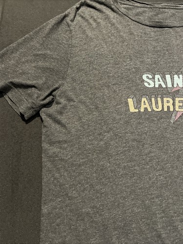 CAMISETA AUTÉNTICA SAINT LAURENT PARIS THUNDER BOLT LIGHTNING ROD PARA HOMBRE MEDIANA YSL - Imagen 3 de 18