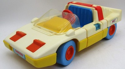 Vintage Chicco First Sportscar Rally Toy Car (Made in Italy) White Blue Yellow