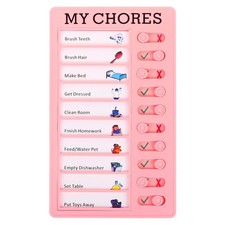 Checklist Board, Plastic Chore Chart to Do List Task Planner My Chore, Pink