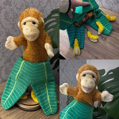 The Puppet Company brauner Affe Puppe 46 cm Bananenbaum interaktiv Plüsch weich