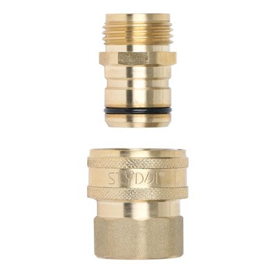 3/4-inch Full Flow Super Heavy Duty Hose Quick Connect Fittings, Lead-Free Br...