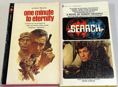 Robert Weverka vintage action paperbacks -Search & One Minute to Eternity