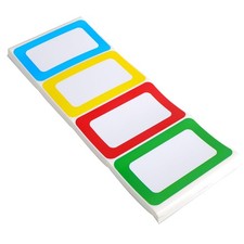 200 Pcs Colorful Plain Border Name Tag Labels for Office School Office Events