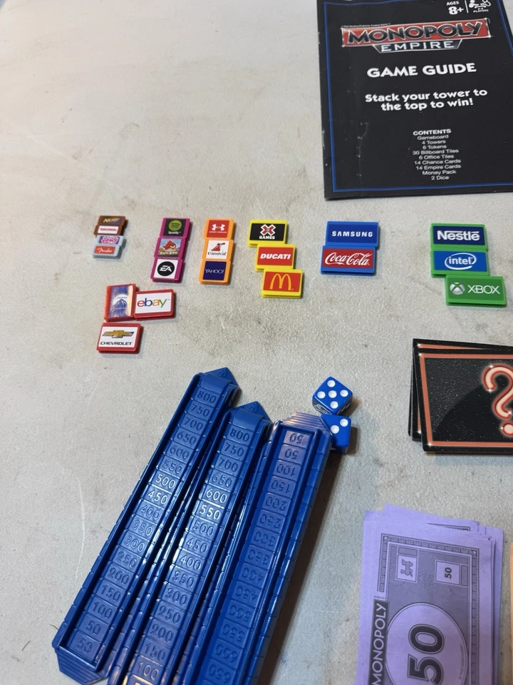 Juego de mesa Monopoly Empire 2013 piezas de repuesto dinero tarjetas publicitarias Foto 4 de 4