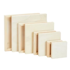 Set of 8 Unfinished Wood Canvas Boards for Painting, DIY Crafts, 4 Sizes