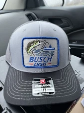 Busch Light Bass Fisherman Trucker Hat Richardson 112 Cap Vintage Style